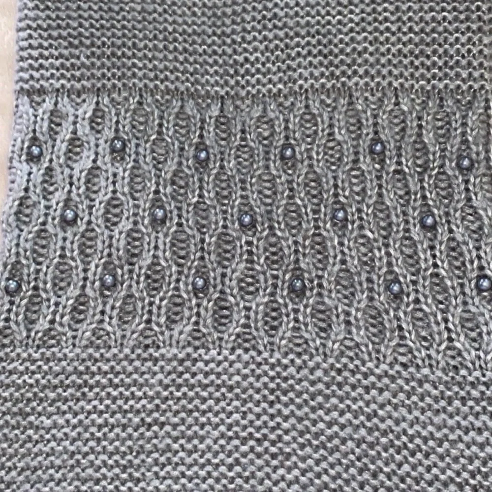 Betsey Johnson knit cowl neck scarf with pearls